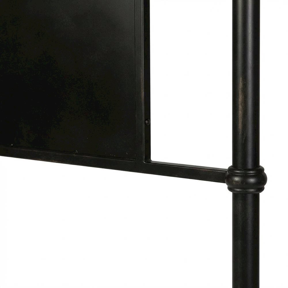 Distressed Metal Queen Metal Headboard with Vintage Design and Metal Tube Frame