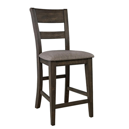 Double Bridge Splat Back Counter Chair (RTA) in Dark Chestnut