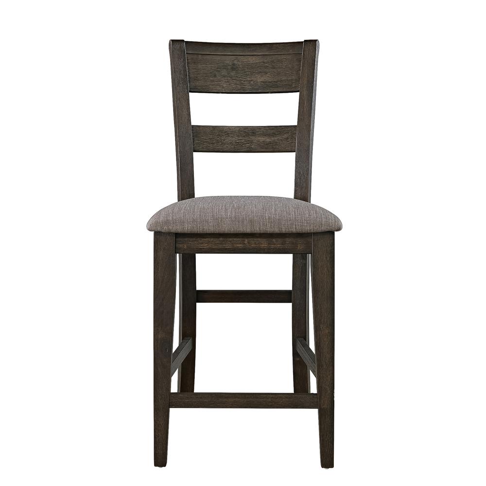 Double Bridge Splat Back Counter Chair (RTA)-Set of 2 in Dark Chestnut