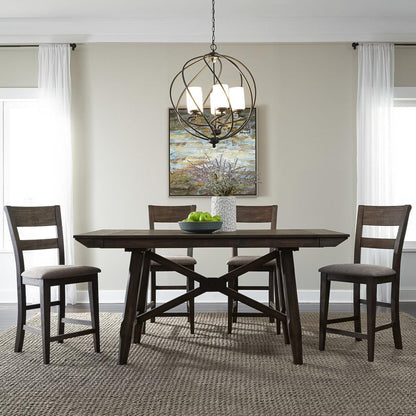 Double Bridge Splat Back Counter Chair (RTA) in Dark Chestnut