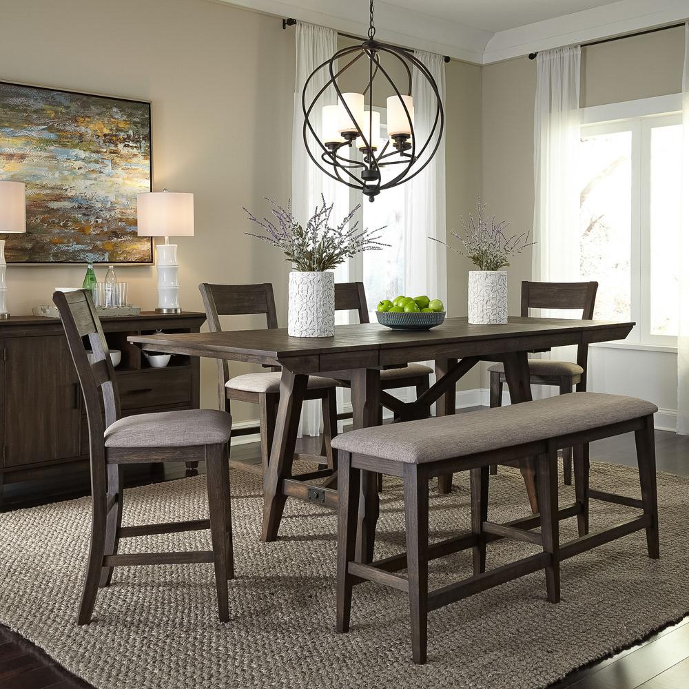 Double Bridge Splat Back Counter Chair (RTA) in Dark Chestnut