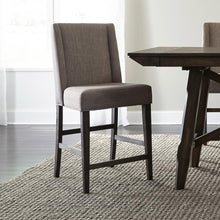 Double Bridge Upholstered Counter Chair (RTA)-Set of 2 in Dark Chestnut