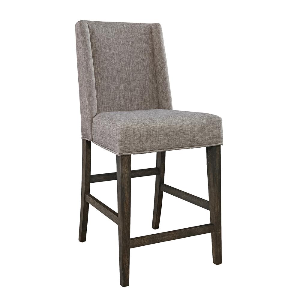 Double Bridge Upholstered Counter Chair (RTA) in Dark Chestnut