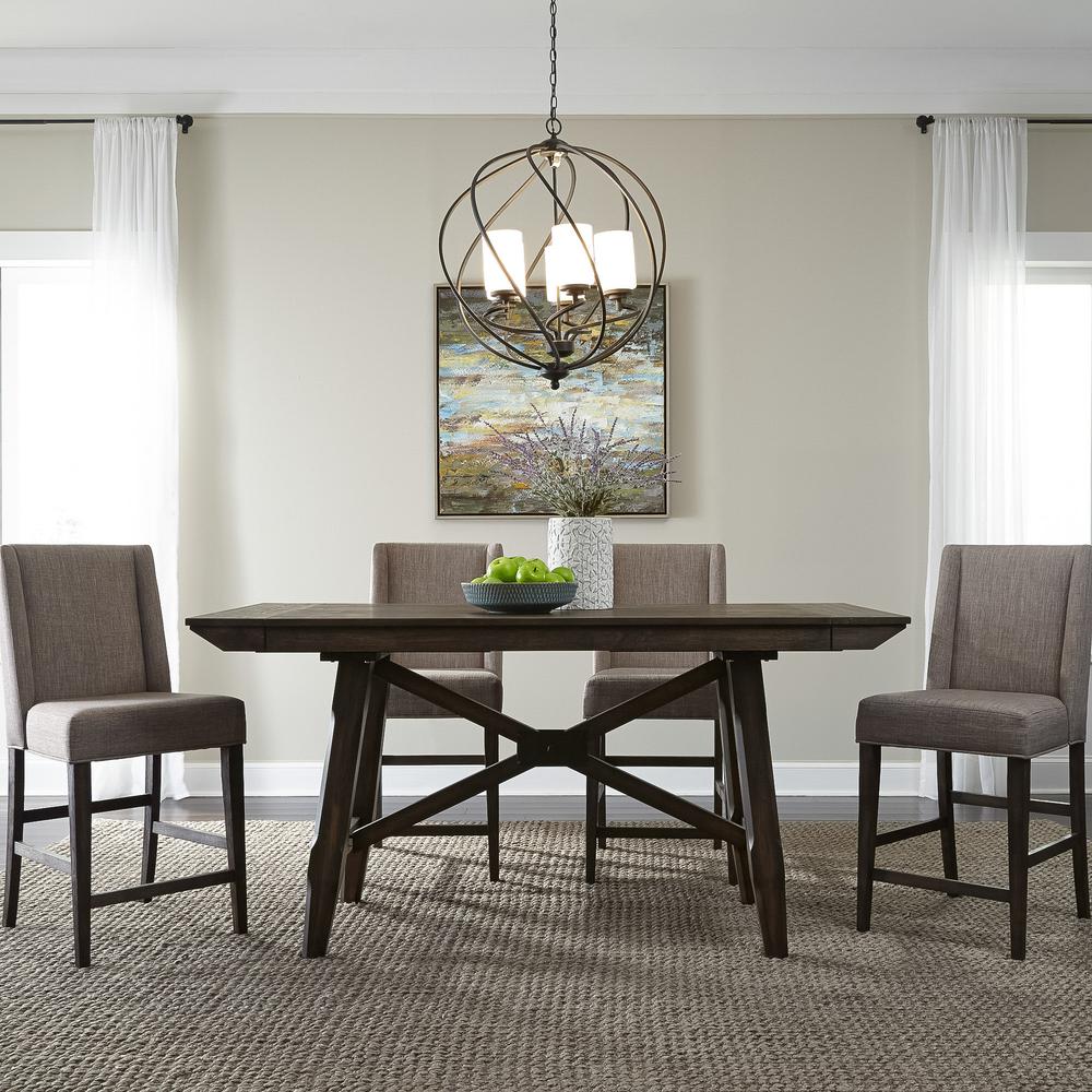 Double Bridge Upholstered Counter Chair (RTA) in Dark Chestnut