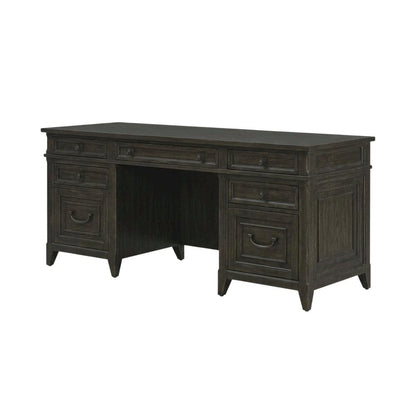 Elegant White Oak Veneer Credenza in Rubberwood Solids for Office Storage