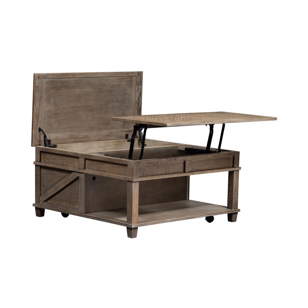Parkland Falls Square Lift Top Cocktail Table in Weathered Taupe