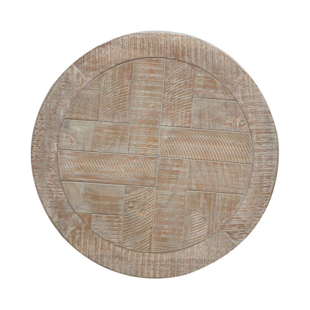 Parkland Falls Round End Table in Weathered Taupe