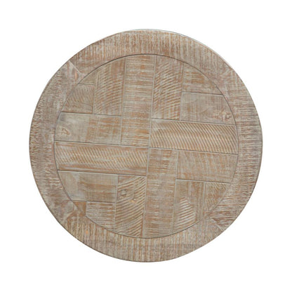 Parkland Falls Round End Table in Weathered Taupe