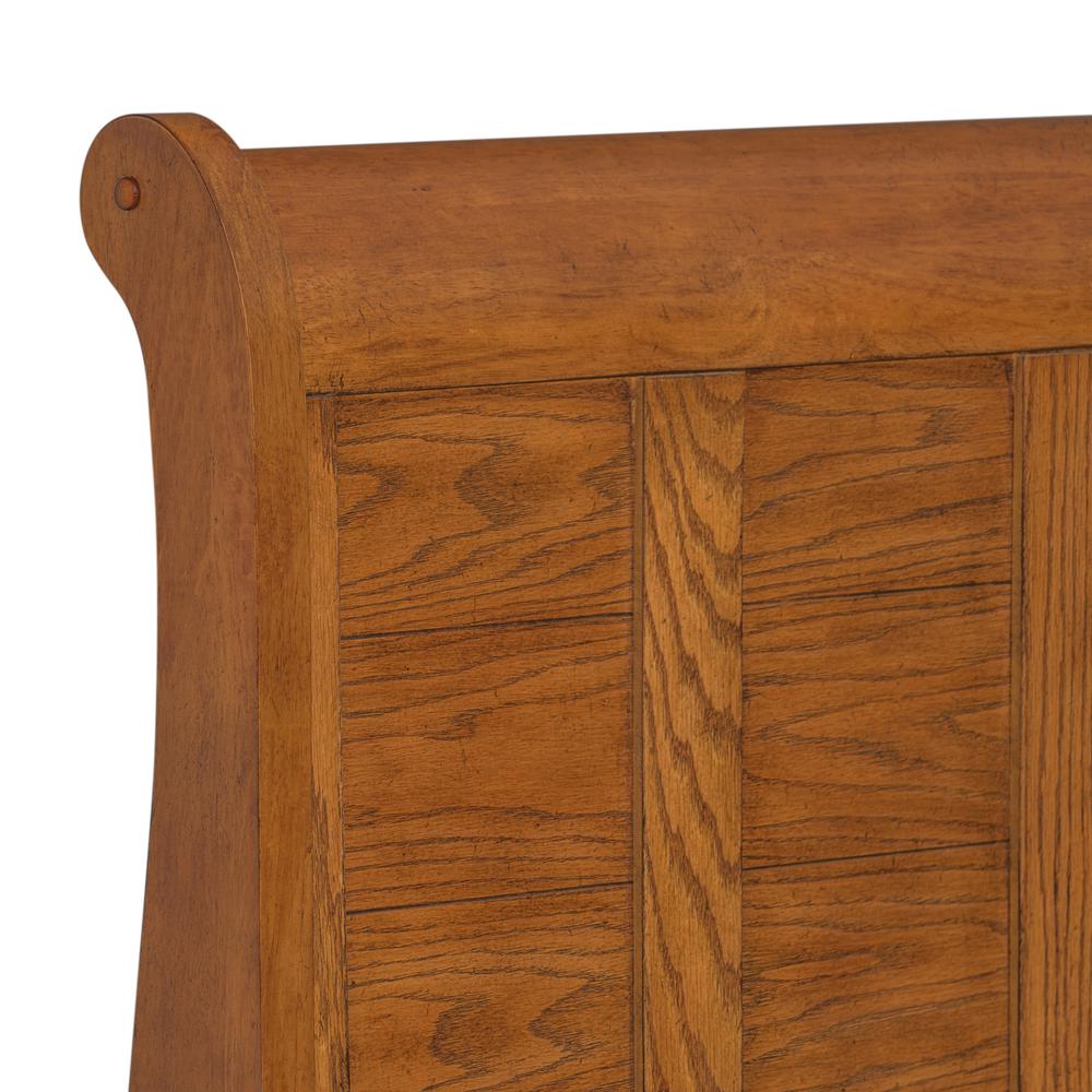 Grandpas Cabin Twin Sleigh Bed in Aged Oak