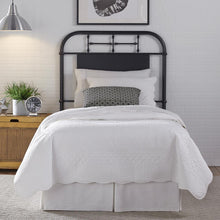 Vintage Series Twin Metal Headboard - Black in Distressed Metal
