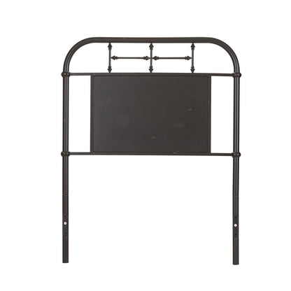 Vintage Series Twin Metal Headboard - Black in Distressed Metal
