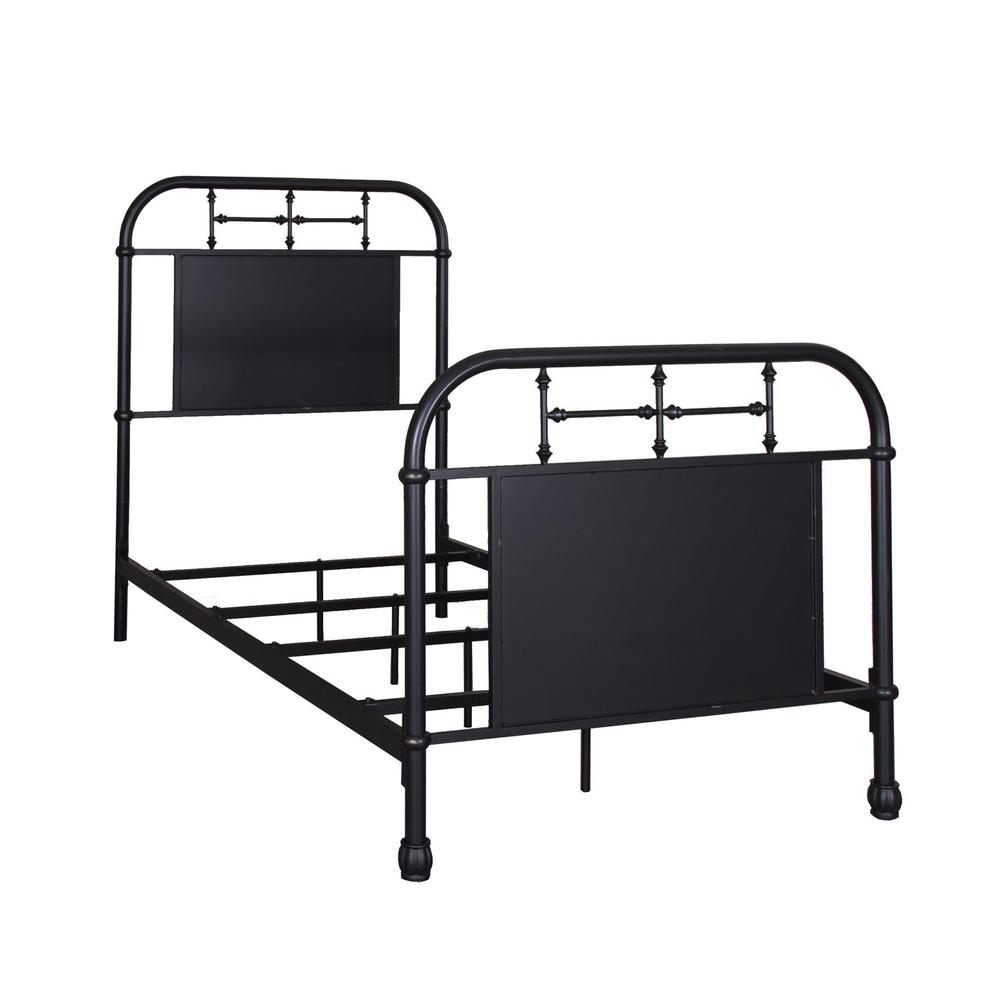 Vintage Series Twin Metal Bed - Black in Distressed Metal