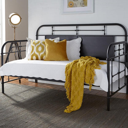 Vintage Series Twin Metal Day Bed - Black in Distressed Metal