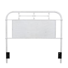 Vintage Series King Metal Headboard - Antique White in Distressed Metal