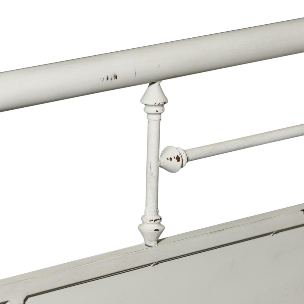 Vintage Series King Metal Bed - Antique White in Distressed Metal