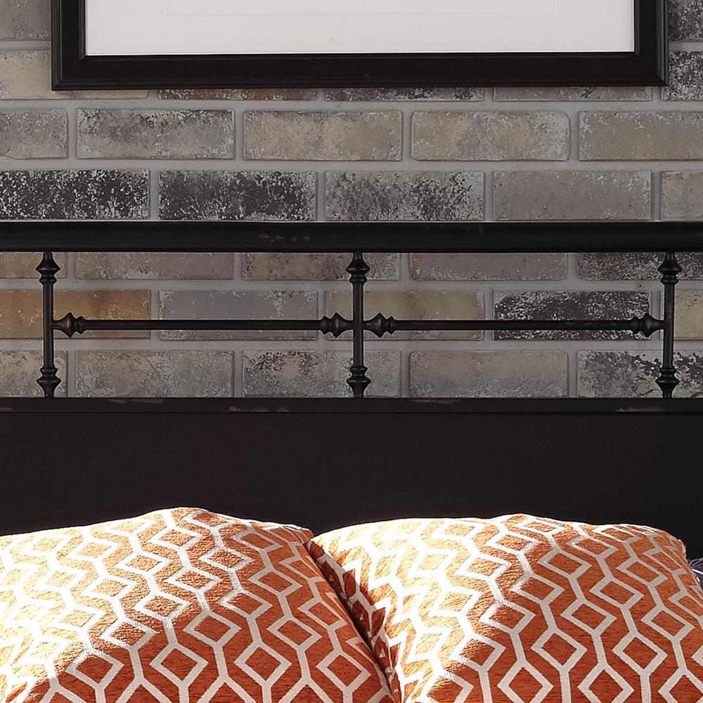 Vintage Series King Metal Bed - Black in Distressed Metal
