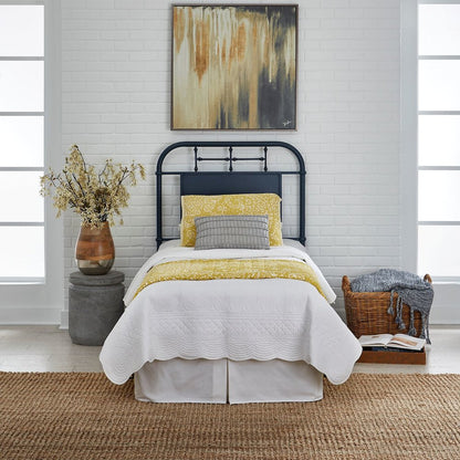 Vintage Series Full Metal Headboard - Navy in Distressed Metal