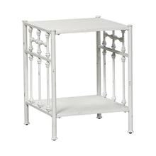 Vintage Series Open Night Stand - Antique White in Distressed Metal