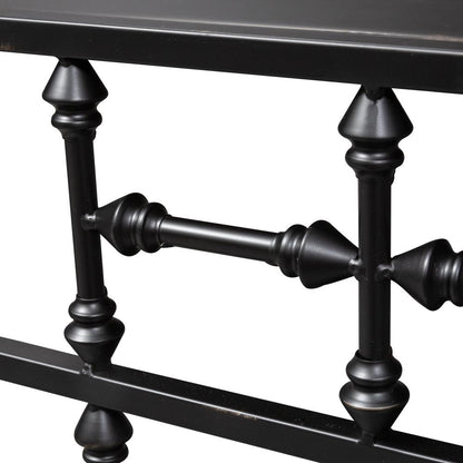 Vintage Series Open Night Stand - Black in Distressed Metal