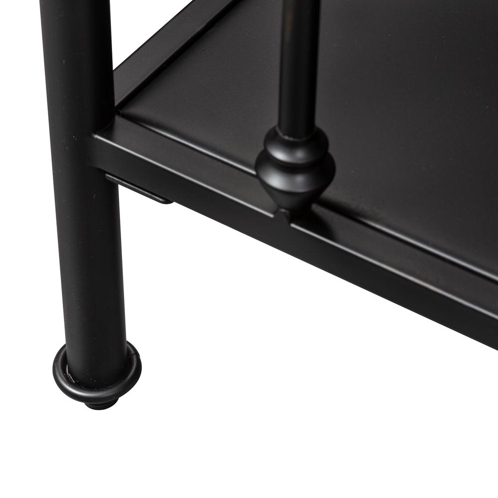 Vintage Series Open Night Stand - Black in Distressed Metal
