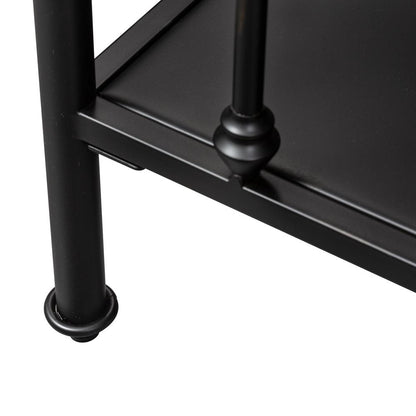 Vintage Series Open Night Stand - Black in Distressed Metal
