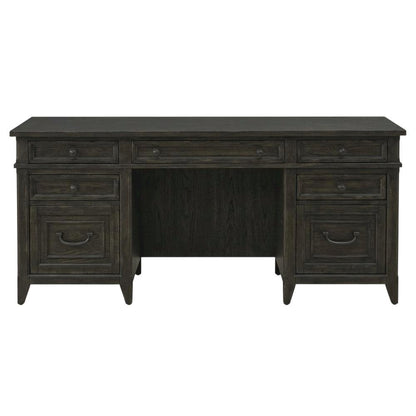 Elegant White Oak Veneer Credenza in Rubberwood Solids for Office Storage
