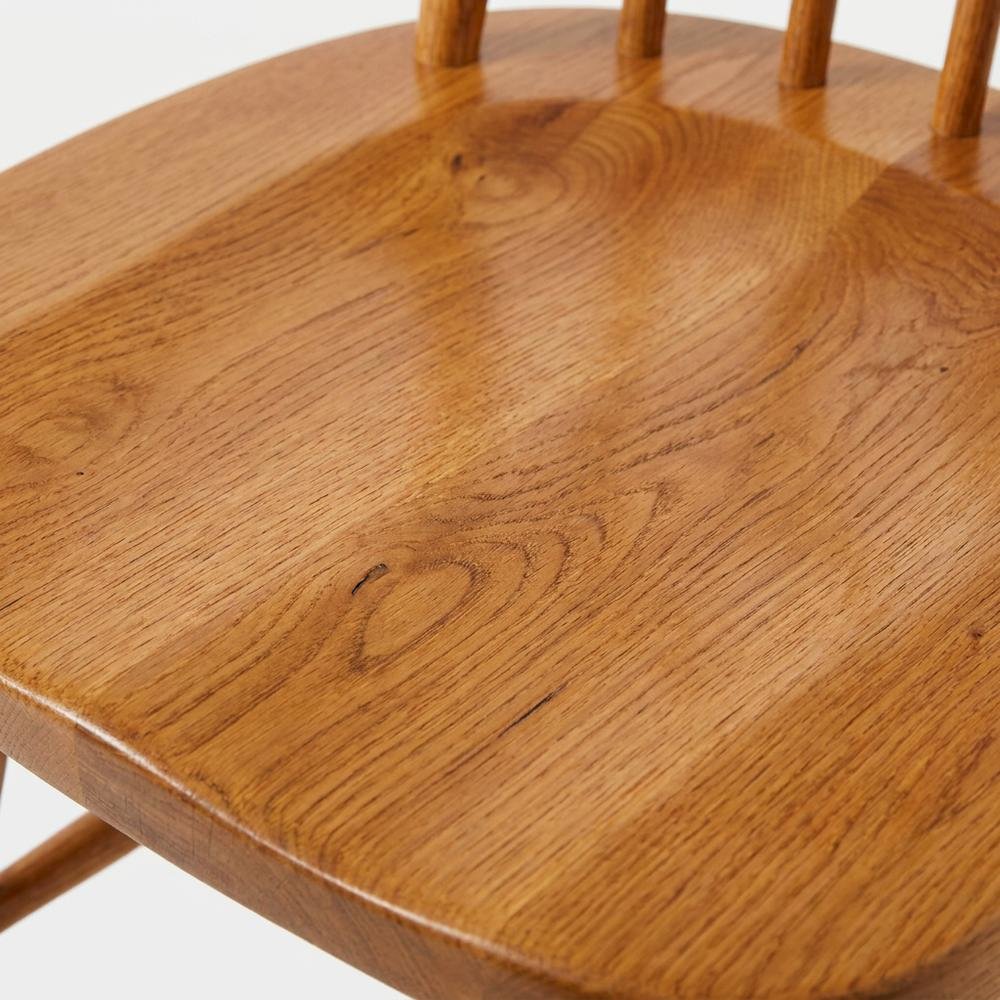 Rubberwood Solid Wood Bow-Back Traditional Dining Chair, 300 lb Capacity, Brown