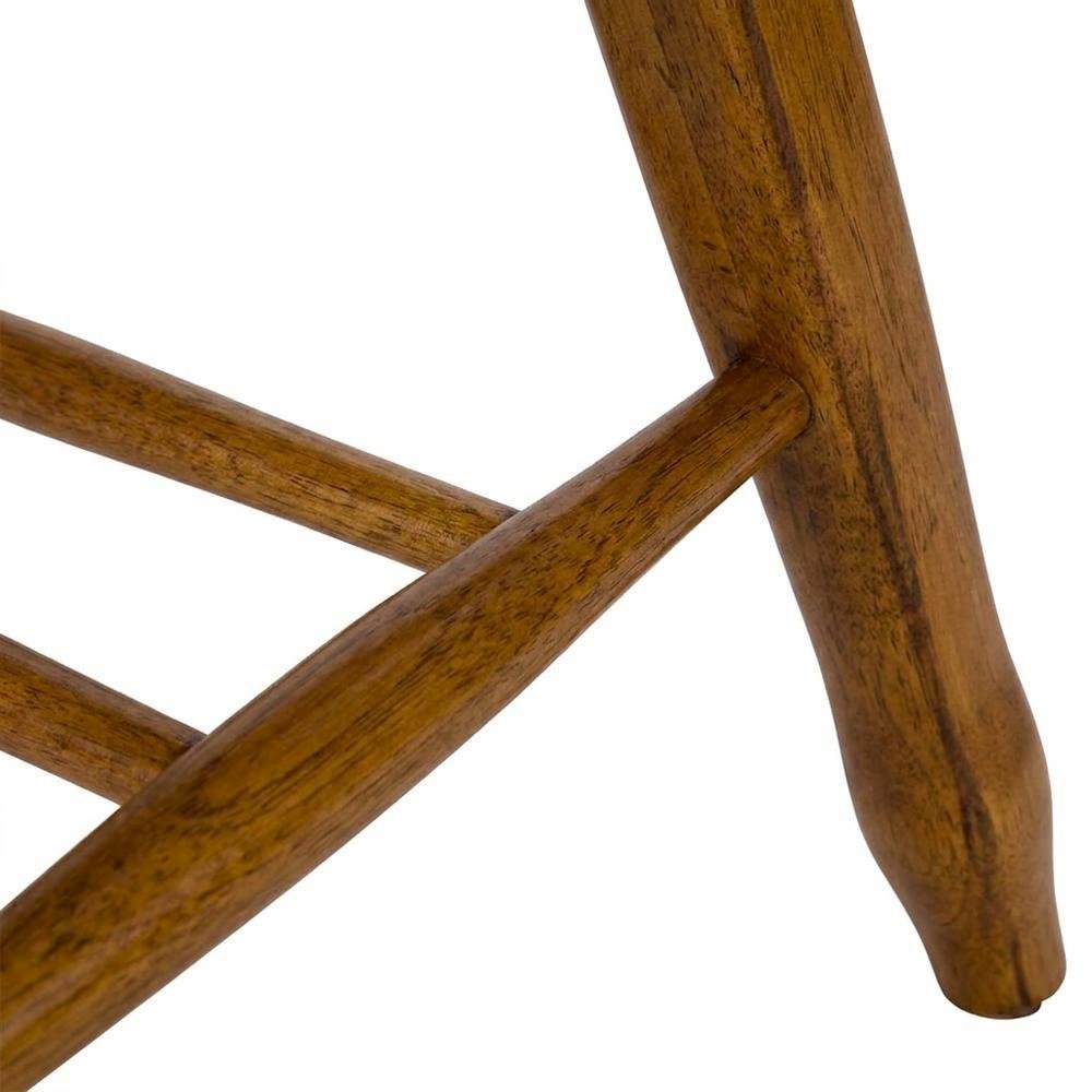 Rubberwood Solid Wood Bow-Back Traditional Dining Chair, 300 lb Capacity, Brown