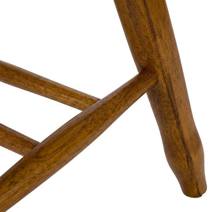 Rubberwood Solid Wood Bow-Back Traditional Dining Chair, 300 lb Capacity, Brown