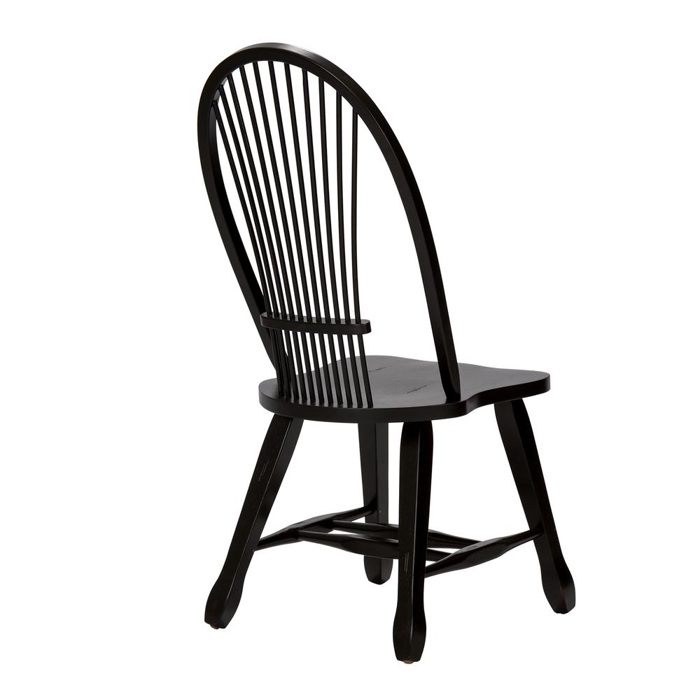 Treasures Sheaf Back Side Chair - Black-Set of 2 in Rustic Oak