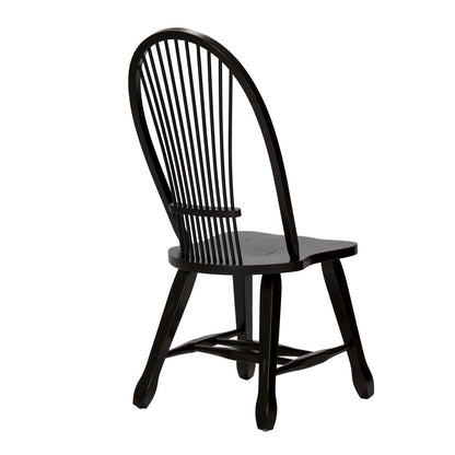 Treasures Sheaf Back Side Chair - Black-Set of 2 in Rustic Oak