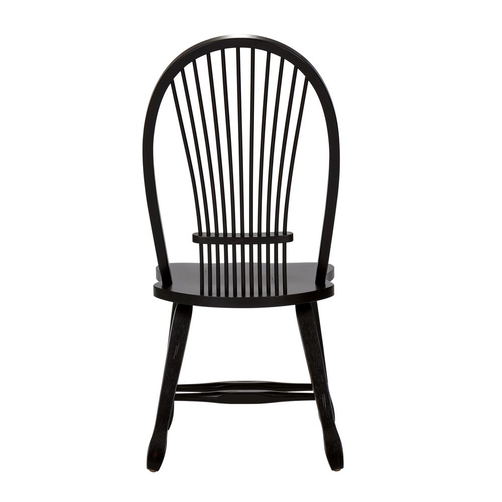 Treasures Sheaf Back Side Chair - Black-Set of 2 in Rustic Oak