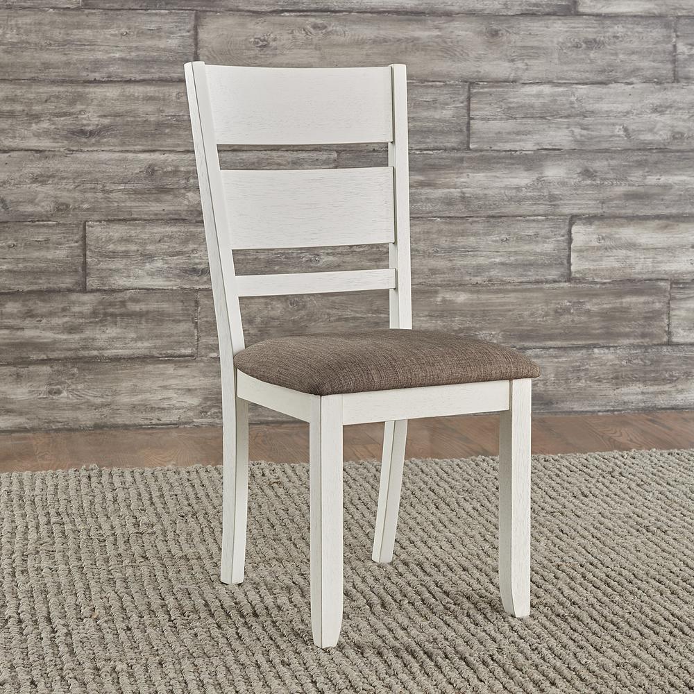 Slat Back Uph Side Chair (RTA) - Set of 2 Transitional White