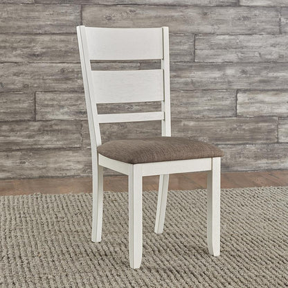 Slat Back Uph Side Chair (RTA) - Set of 2 Transitional White