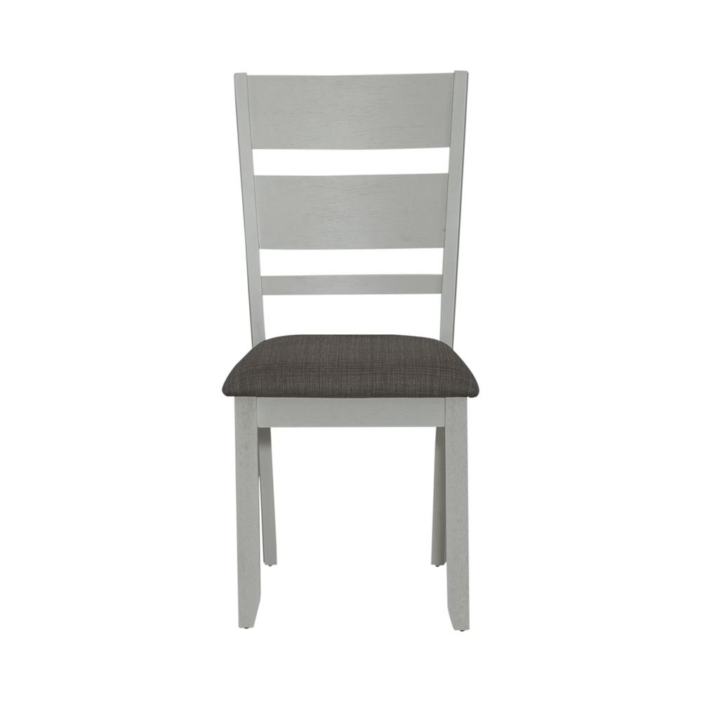 Slat Back Uph Side Chair (RTA) - Set of 2 Transitional White