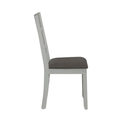 Slat Back Uph Side Chair (RTA) - Set of 2 Transitional White