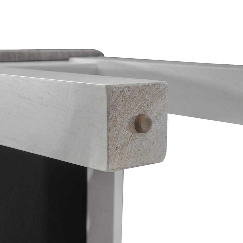 Brook Bay Upholstered Dining Bench in Textured White w/ Carbon Gray Top