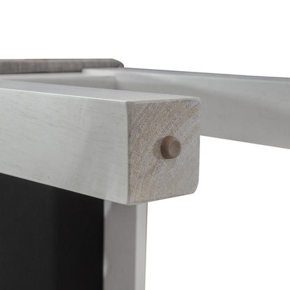Brook Bay Upholstered Dining Bench in Textured White w/ Carbon Gray Top