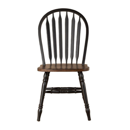 Carolina Crossing Windsor Side Chair- Black in Black w/ Antique Honey Top