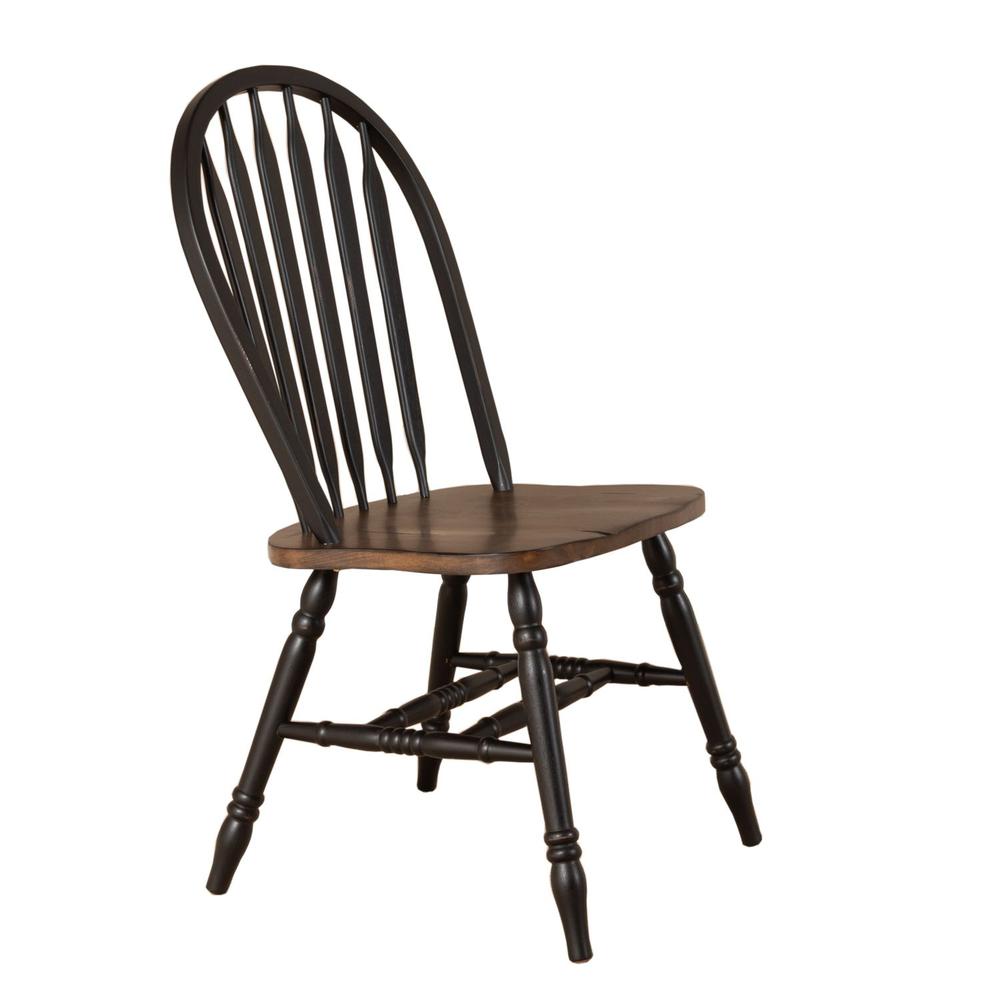 Carolina Crossing Windsor Side Chair- Black in Black w/ Antique Honey Top