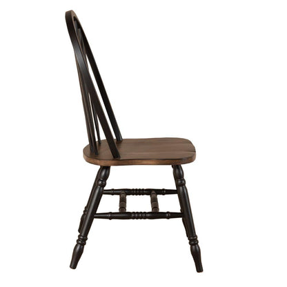 Carolina Crossing Windsor Side Chair- Black in Black w/ Antique Honey Top