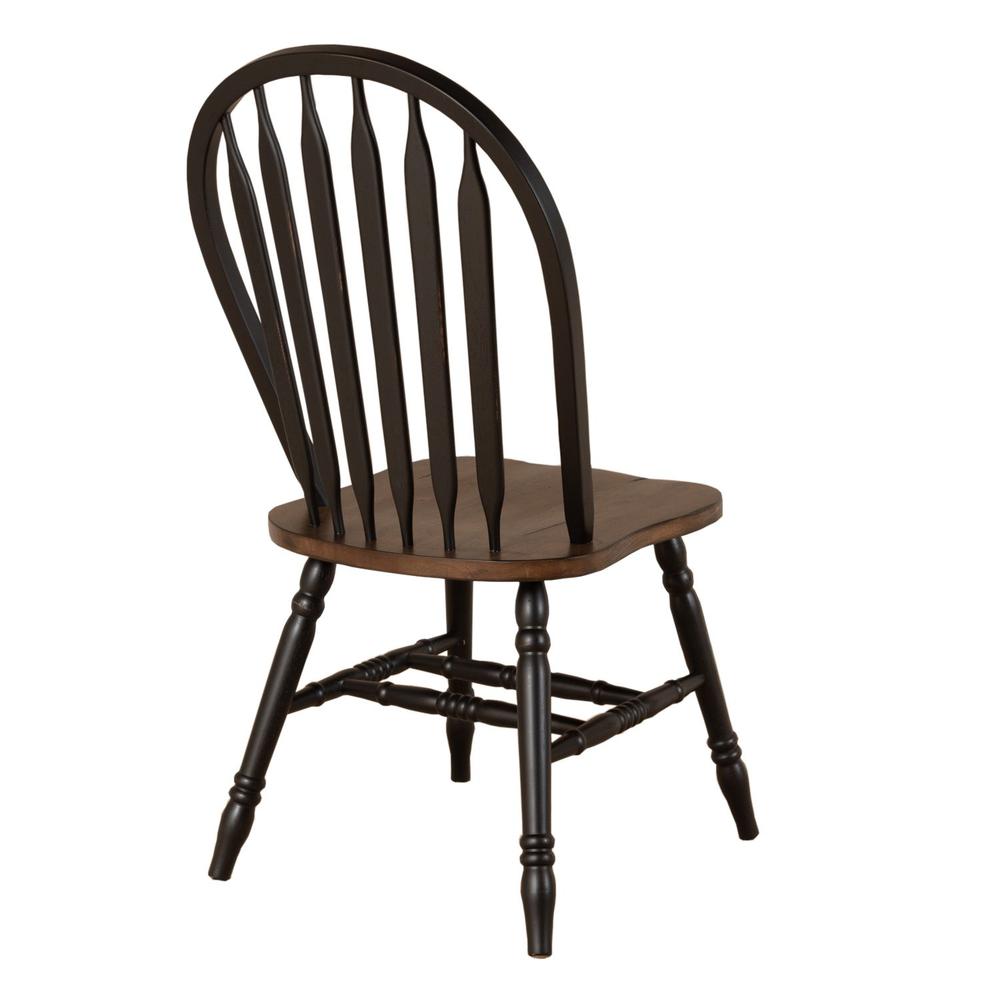 Carolina Crossing Windsor Side Chair- Black in Black w/ Antique Honey Top