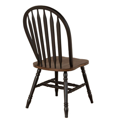 Carolina Crossing Windsor Side Chair- Black in Black w/ Antique Honey Top