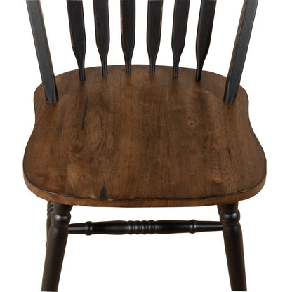 Carolina Crossing Windsor Side Chair- Black in Black w/ Antique Honey Top