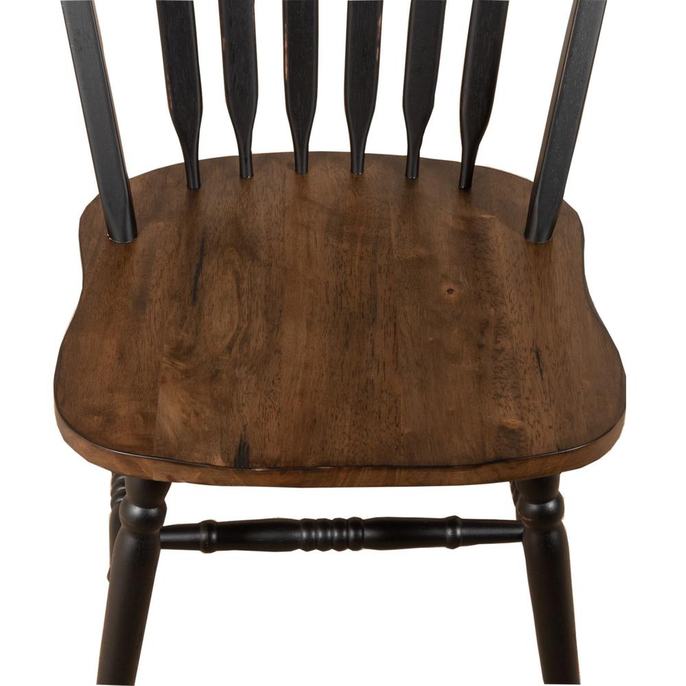 Carolina Crossing Windsor Side Chair- Black in Black w/ Antique Honey Top