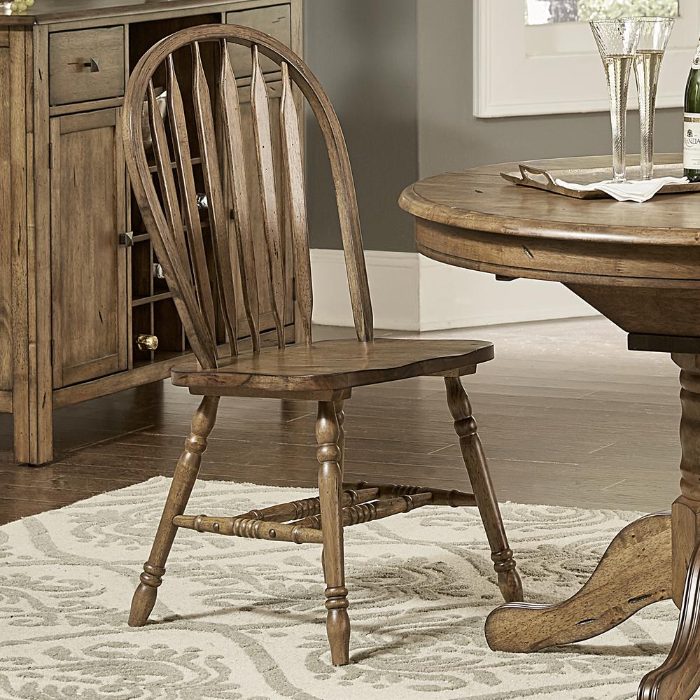 Carolina Crossing Windsor Side Chair-Set of 2 in Antique Honey