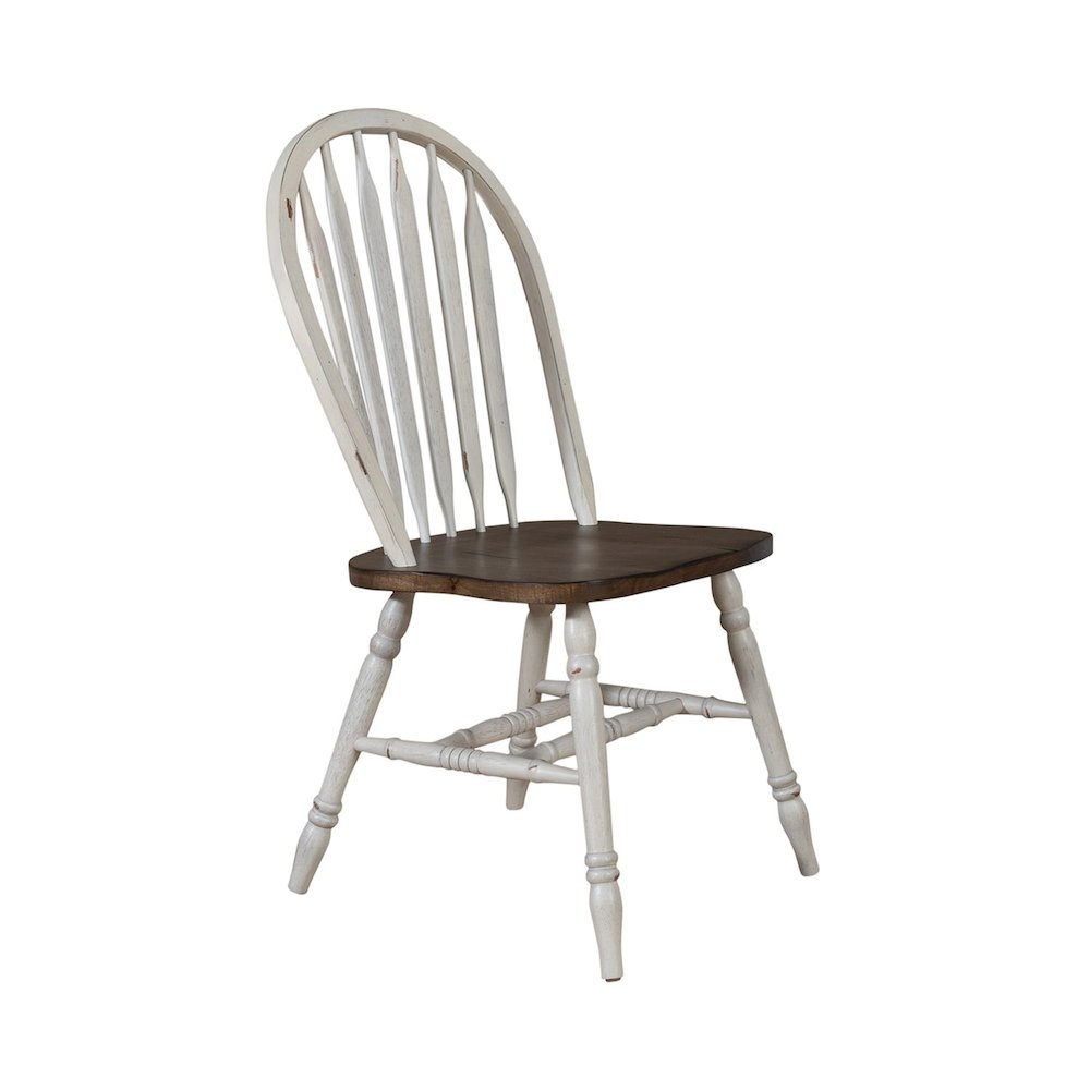 Windsor Side Chair- White- Set of 2 Solids White
