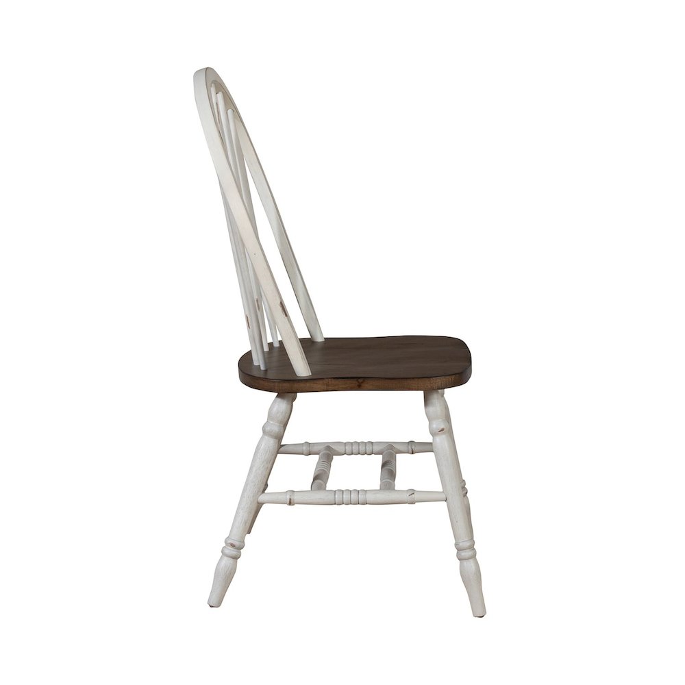 Windsor Side Chair- White- Set of 2 Solids White