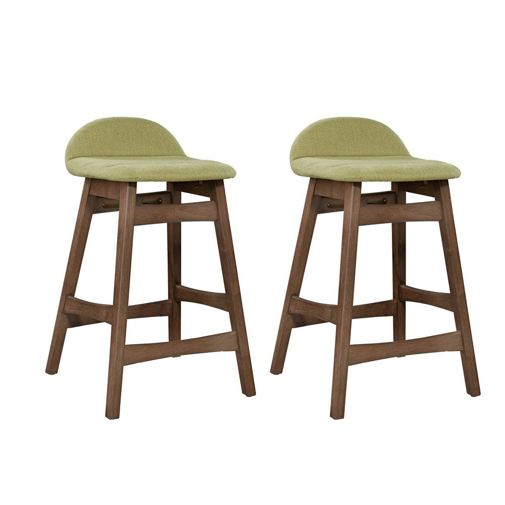 Space Savers 24 Inch Counter Chair - Green (RTA)-Set of 2 in Satin Walnut