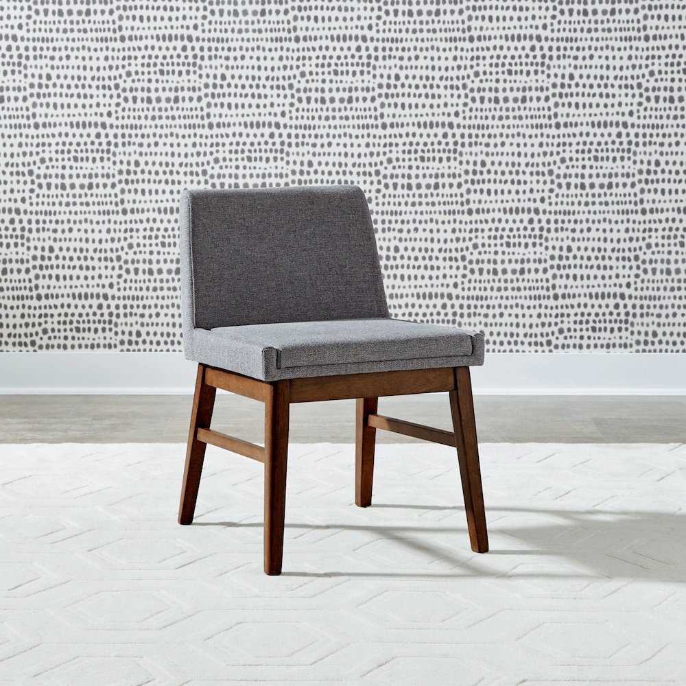 Space Savers Dining Accent Upholstered Side Chair (RTA) -Set of 2 - Satin Walnut